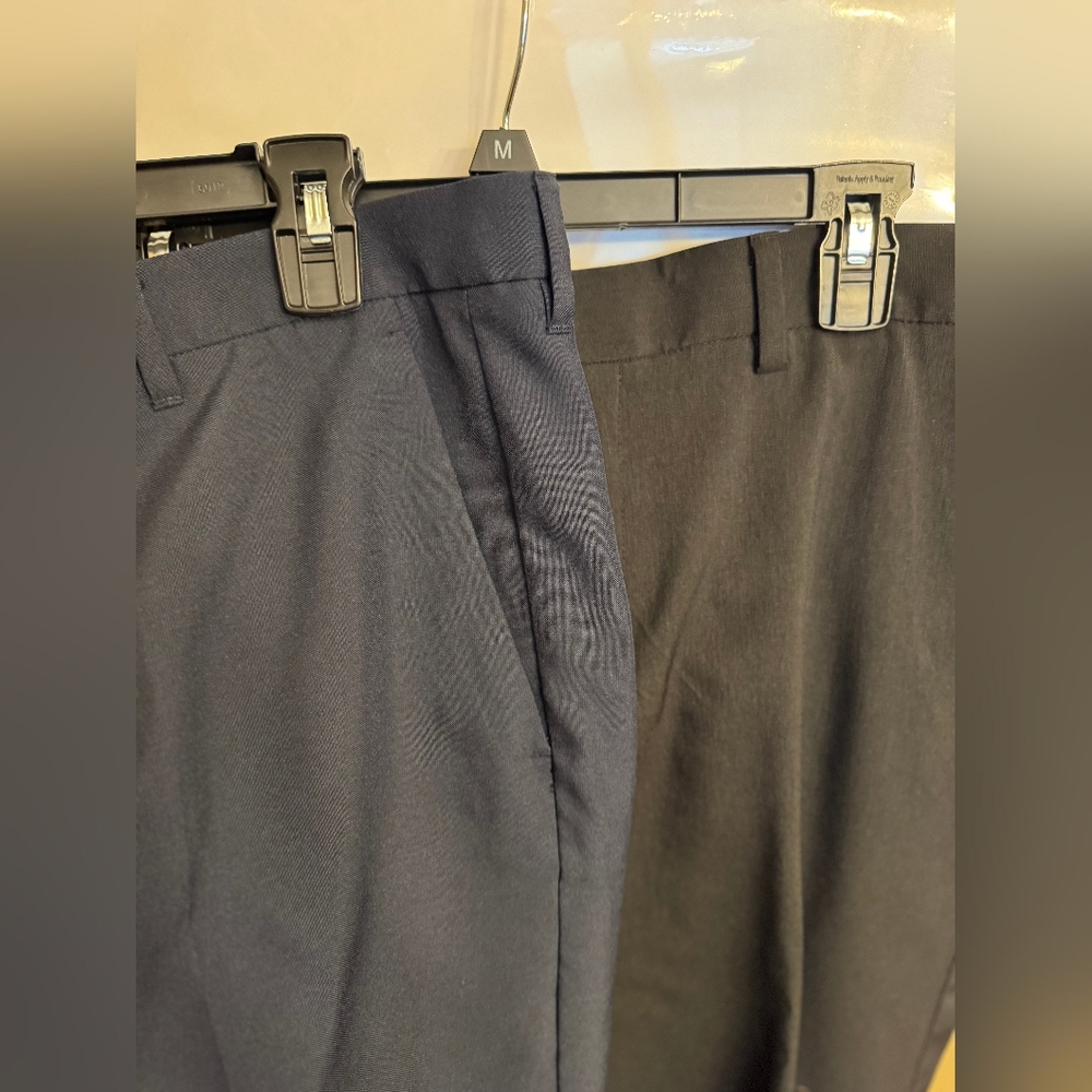 Bundle of 2 NWOT Perry Ellis Portfolio Slim Flat Front 34 x 30. 1 Black, 1 Navy.